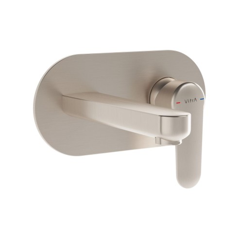 VitrA Root Round Integrated Basin Mixer - Brushed Nickel | B