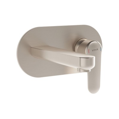 VitrA Root Round Integrated Basin Mixer - Brushed Nickel | B 2