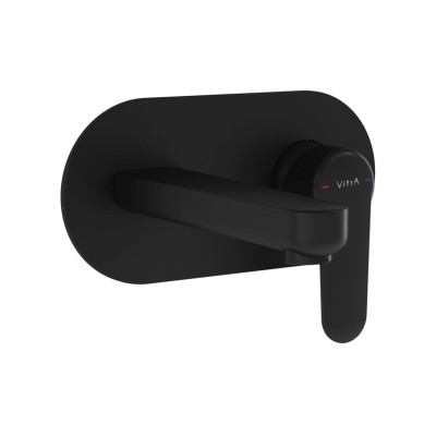 VitrA Root Round Integrated Basin Mixer - Matt Black | Bathr