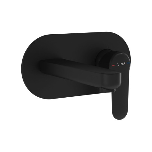 VitrA Root Round Integrated Basin Mixer - Matt Black | Bathr