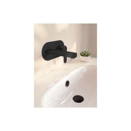 VitrA Root Round Integrated Basin Mixer - Matt Black | Bathr