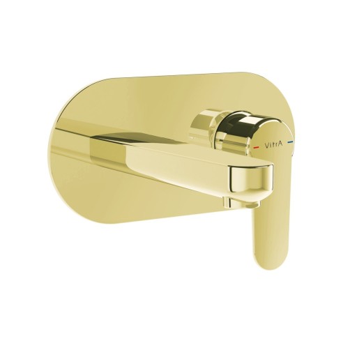 VitrA Root Round Integrated Basin Mixer - Soft Gold | Bathro