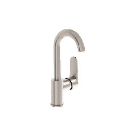 VitrA Root Round Swivel Basin Mixer - Brushed Nickel | Bathr