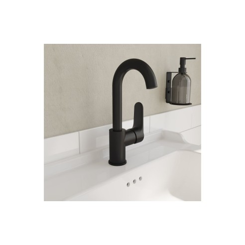 VitrA Root Round Swivel Basin Mixer - Matt Black | Bathroom