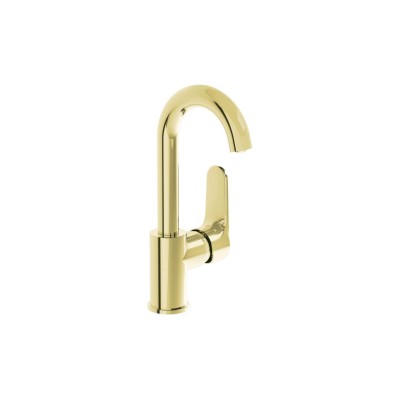 VitrA Root Round Swivel Basin Mixer - Soft Gold | Bathroom T