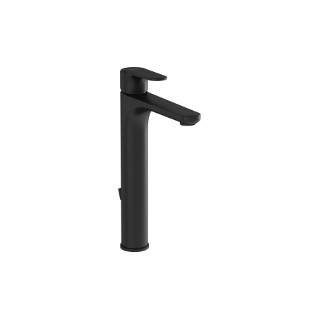 VitrA Root Round Tall Basin Mixer w/Waste Lever - Matt Black