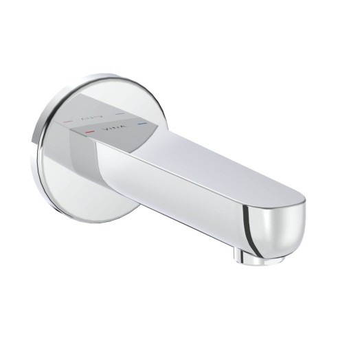 VitrA Root Round Wall Mounted Bath Spout - Chrome | Bathroom