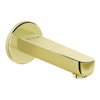 VitrA Root Round Wall Mounted Bath Spout - Soft Gold | Bathr