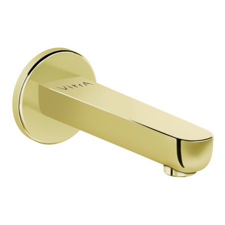 VitrA Root Round Wall Mounted Bath Spout - Soft Gold | Bathr