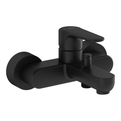VitrA Root Round Wall Mounted Bath/Shower Mixer - Matt Black