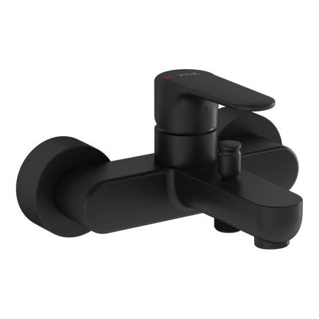VitrA Root Round Wall Mounted Bath/Shower Mixer - Matt Black
