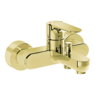 VitrA Root Round Wall Mounted Bath/Shower Mixer - Soft Gold