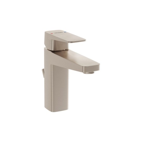 VitrA Root Square Basin Mixer w/Waste Lever - Brushed Nickel