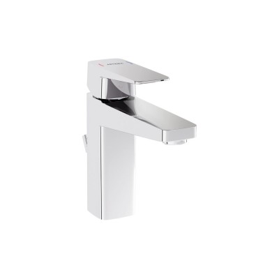 VitrA Root Square Basin Mixer w/Waste Lever - Chrome | Bathr