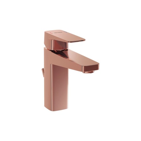 VitrA Root Square Basin Mixer w/Waste Lever - Soft Copper |