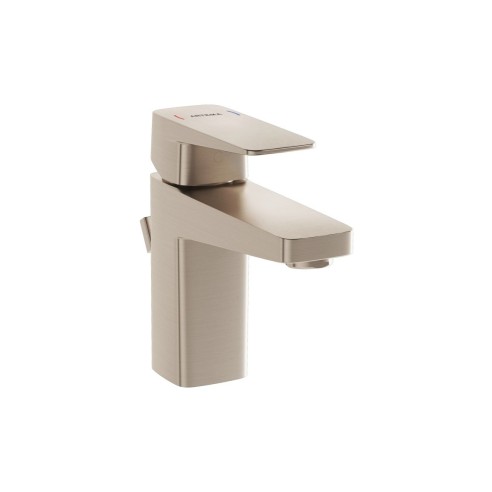 VitrA Root Square Compact Basin Mixer w/Waste Lever - Brushe