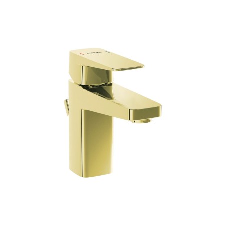 VitrA Root Square Compact Basin Mixer w/Waste Lever - Soft G