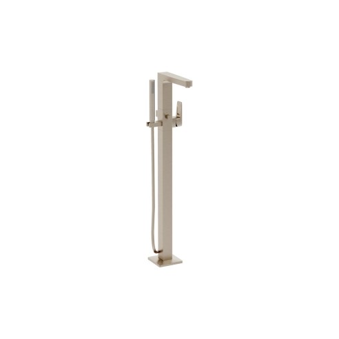 VitrA Root Square Floor Standing Bath/Shower Mixer - Brushed