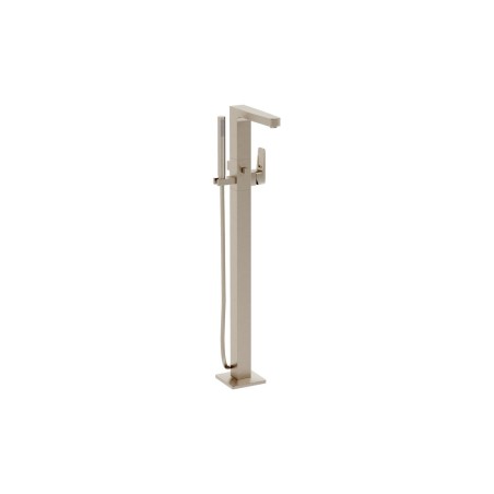 VitrA Root Square Floor Standing Bath/Shower Mixer - Brushed