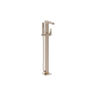 VitrA Root Square Floor Standing Bath/Shower Mixer - Brushed 2