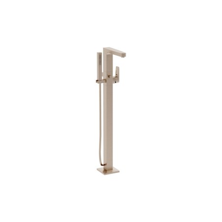 VitrA Root Square Floor Standing Bath/Shower Mixer - Brushed