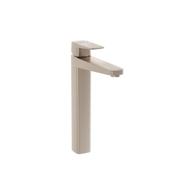 VitrA Root Square Tall Basin Mixer - Brushed Nickel | Bathro