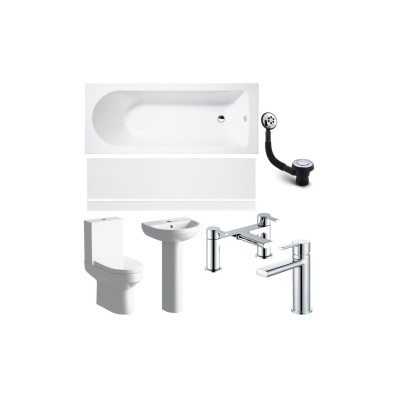 Logrono Full Suite & Bath w/Chrome Finishes | Bathroom Sets 2