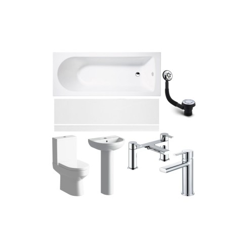 Logrono Full Suite & Bath w/Chrome Finishes | Bathroom Sets