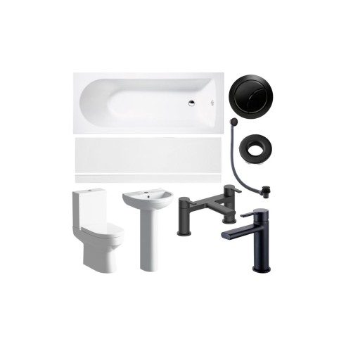Logrono Full Suite & Bath w/Black Finishes | Bathroom Sets |
