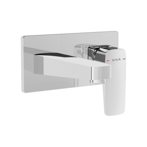 VitrA Root Square Wall Mounted Basin Mixer - Chrome | Bathro