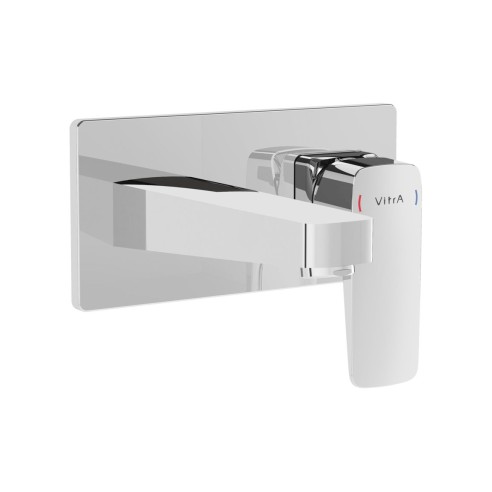 VitrA Root Square Wall Mounted Basin Mixer - Chrome | Bathro