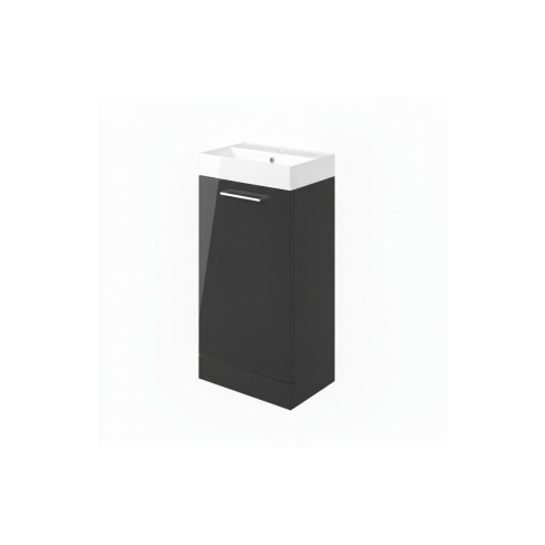 Valbom 410mm F/S Basin Unit & C/C Toilet Pack - Anthracite G