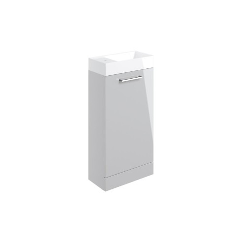 Valbom 410mm F/S Basin Unit & C/C Toilet Pack - Grey Gloss |