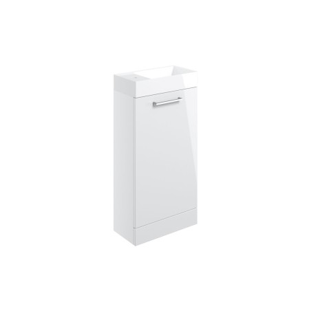 Valbom 410mm F/S Basin Unit & C/C Toilet Pack - White Gloss
