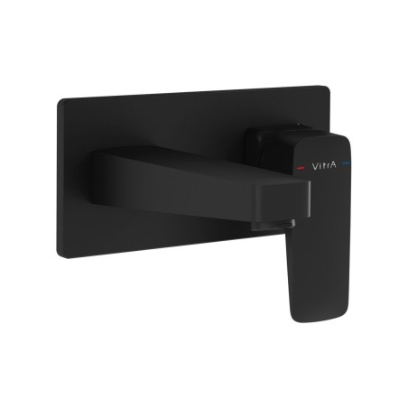 VitrA Root Square Wall Mounted Basin Mixer - Matt Black | Ba