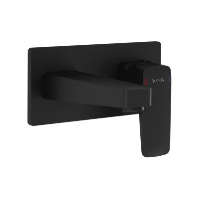 VitrA Root Square Wall Mounted Basin Mixer - Matt Black | Ba 2