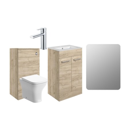 Valbom 510mm F/S Furniture Pack - Oak w/Chrome Finishes | Ba