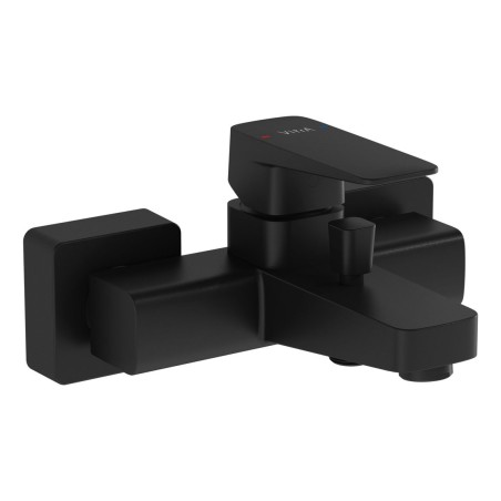 VitrA Root Square Wall Mounted Bath/Shower Mixer - Matt Blac