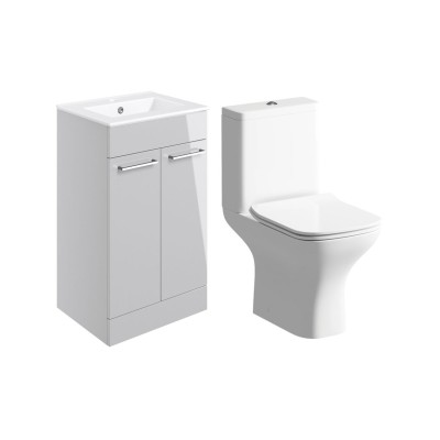 Valbom 510mm Floor Standing Unit & Close Coupled WC Pack - G
