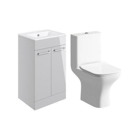 Valbom 510mm Floor Standing Unit & Close Coupled WC Pack - G