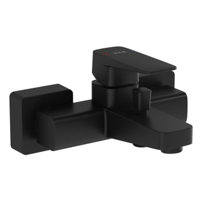 VitrA Root Square Wall Mounted Bath/Shower Mixer - Matt Blac 2