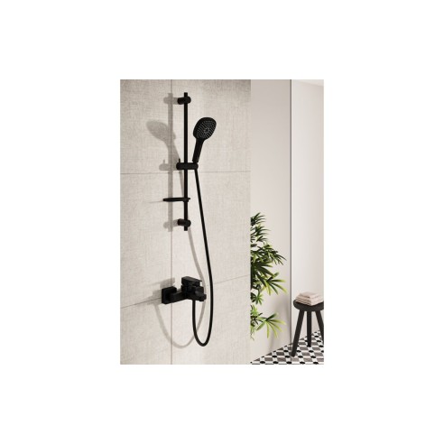 VitrA Root Square Wall Mounted Bath/Shower Mixer - Matt Blac