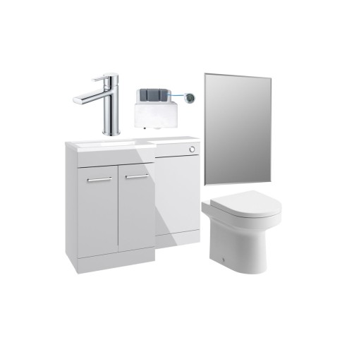 Vila Nova 1000mm Furniture & BTW WC Pack - Grey Gloss (RH) |