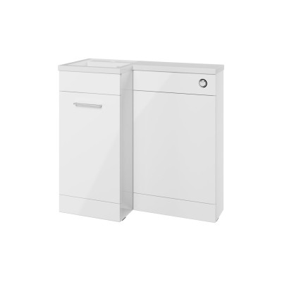 Vila Nova 900mm Furniture & BTW WC Pack - White Gloss (LH) | 2