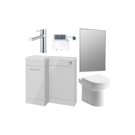 Vila Nova 900mm Furniture & BTW WC Pack - Grey Gloss (LH) |