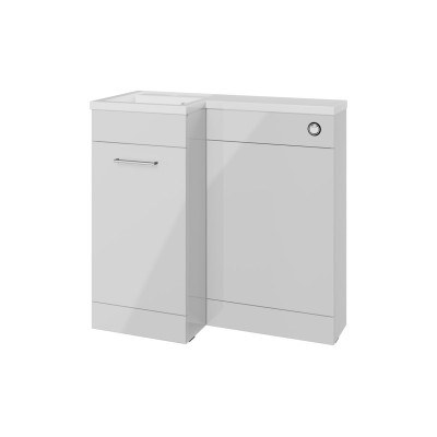 Vila Nova 900mm Furniture & BTW WC Pack - Grey Gloss (LH) | 2