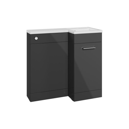 Vila Nova 900mm Furniture & BTW WC Pack - Anthracite Gloss (
