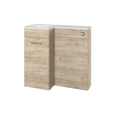 Vila Nova 900mm Furniture & BTW WC Pack - Oak (LH) | Bathroo 2