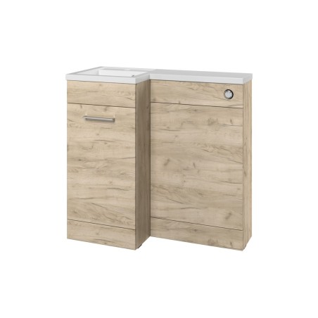 Vila Nova 900mm Furniture & BTW WC Pack - Oak (LH) | Bathroo