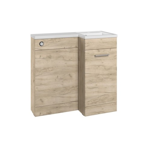 Vila Nova 900mm Furniture & BTW WC Pack - Oak (RH) | Bathroo